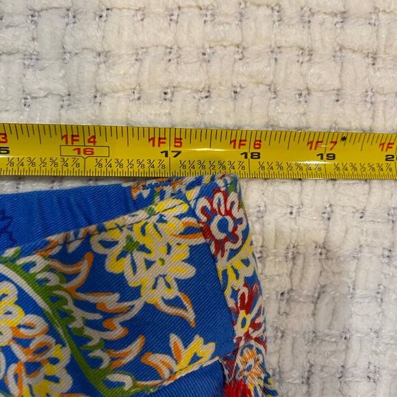 Houston White for Target Blue Floral Wide Leg Chino Pants Size Large 98% Cotton - Picture 11 of 12